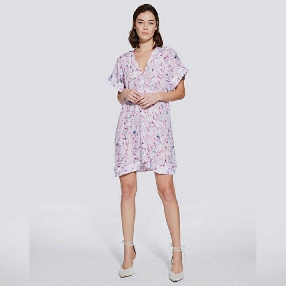 NWT IRO Bago Printed V Neck Mini Dress Size 38 / M